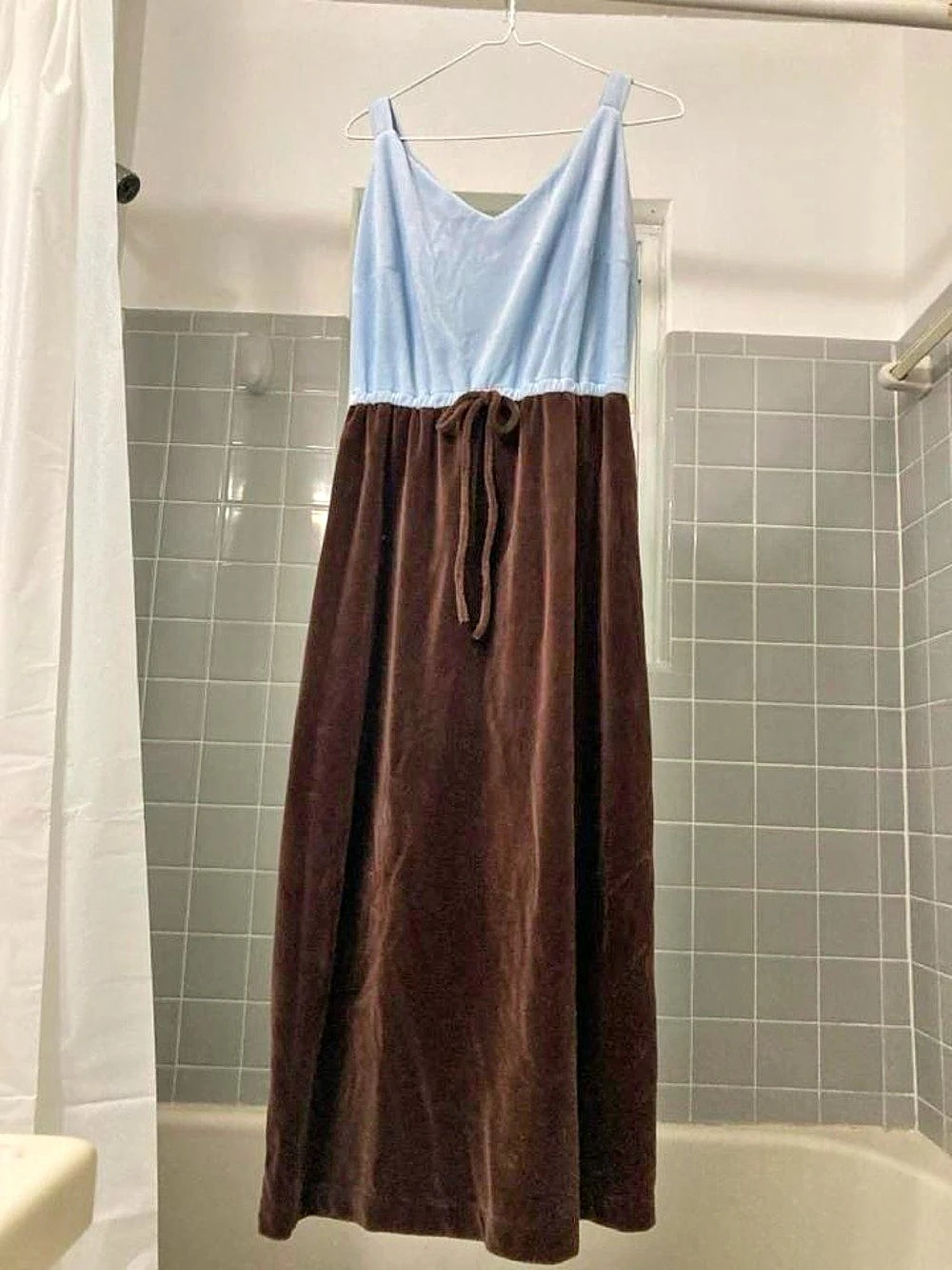 Vintage handmade velour maxi dress